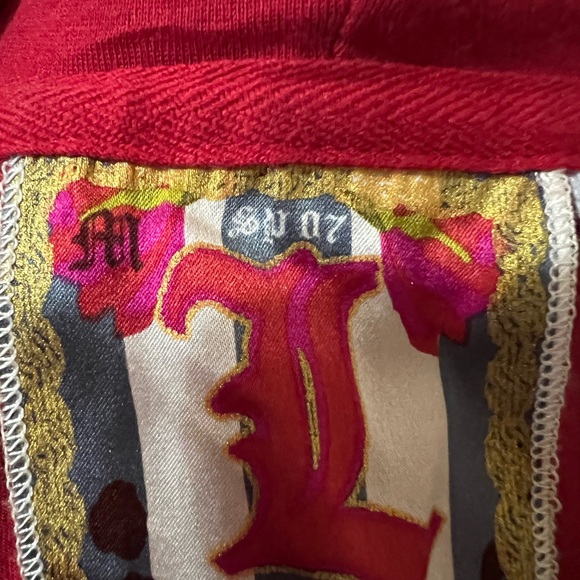 L.A.M.B Y2K Red Stripe Sleeveless Hooded Vest Size Medium - Picture 10 of 15